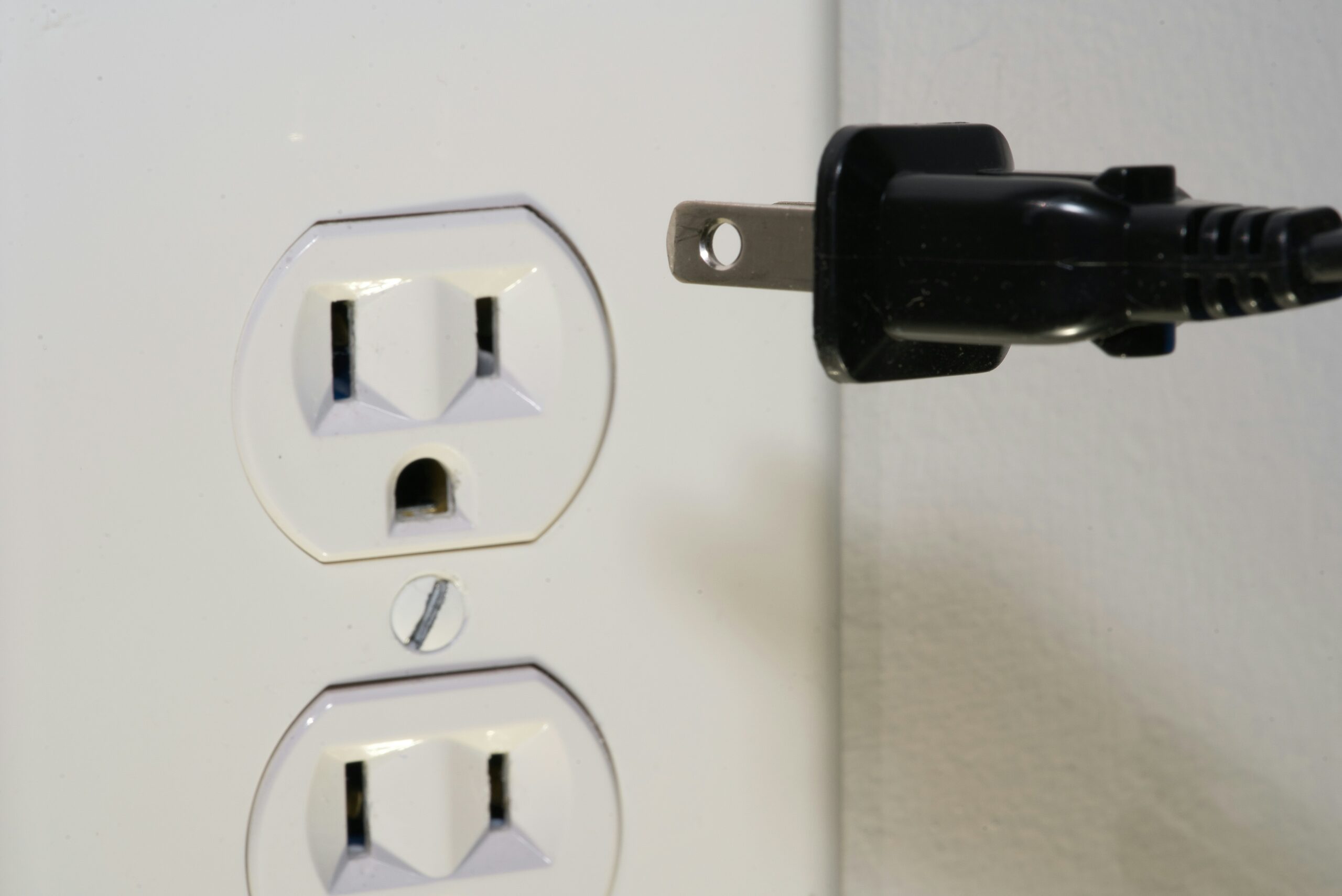 a recently installed electrical outlet